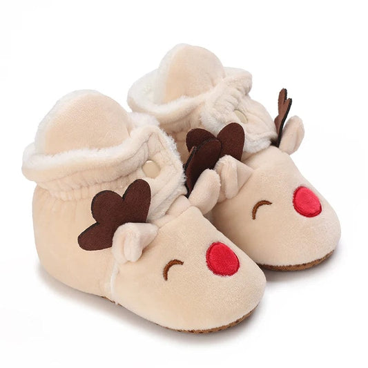 Chausson bébé renne Noël Crème / 16-17