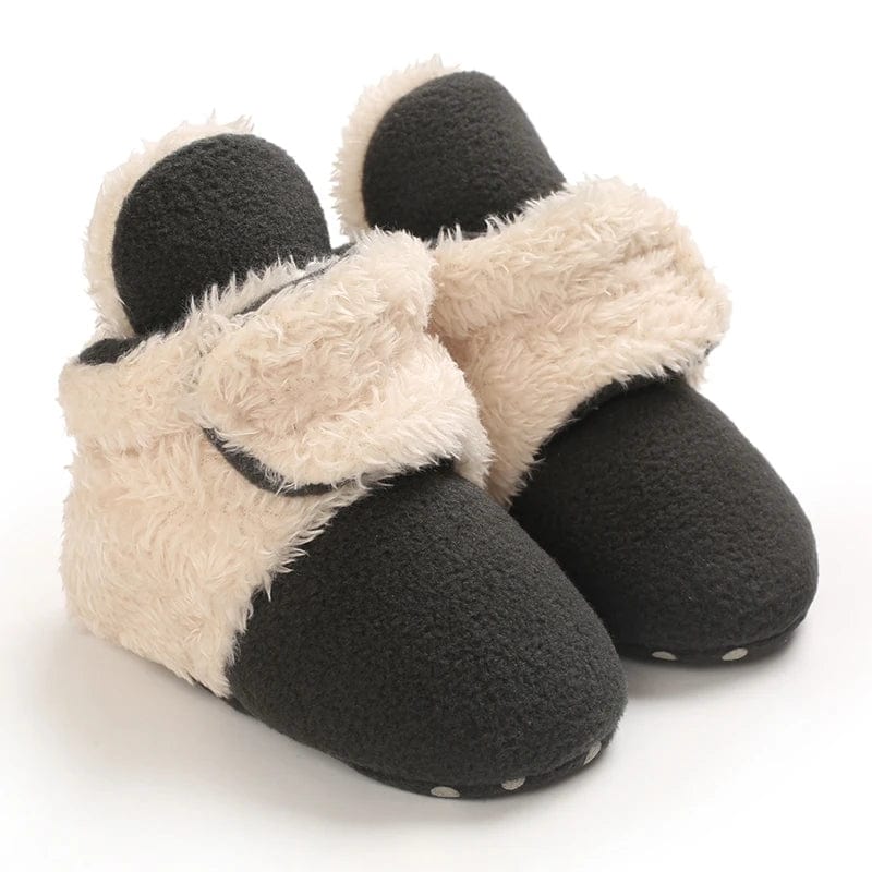 Chausson Botte Bébé Gris foncé/Blanc / 7-12 mois