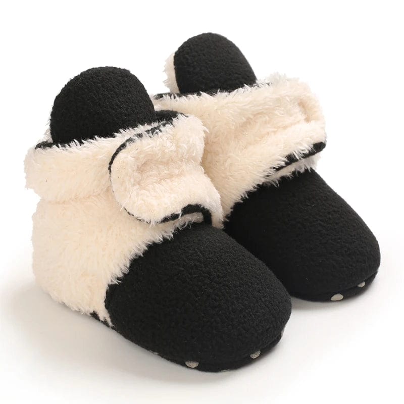 Chausson Botte Bébé Noir/Blanc / 0-6 mois