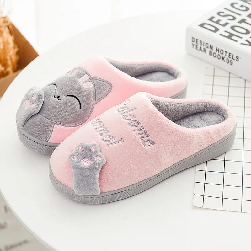 Chausson Chat Kawaii pour Couple Rose / 36-37