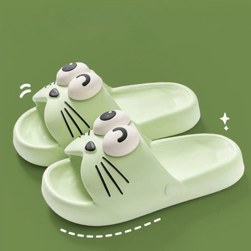 Chausson Chat rigolo Vert / 36