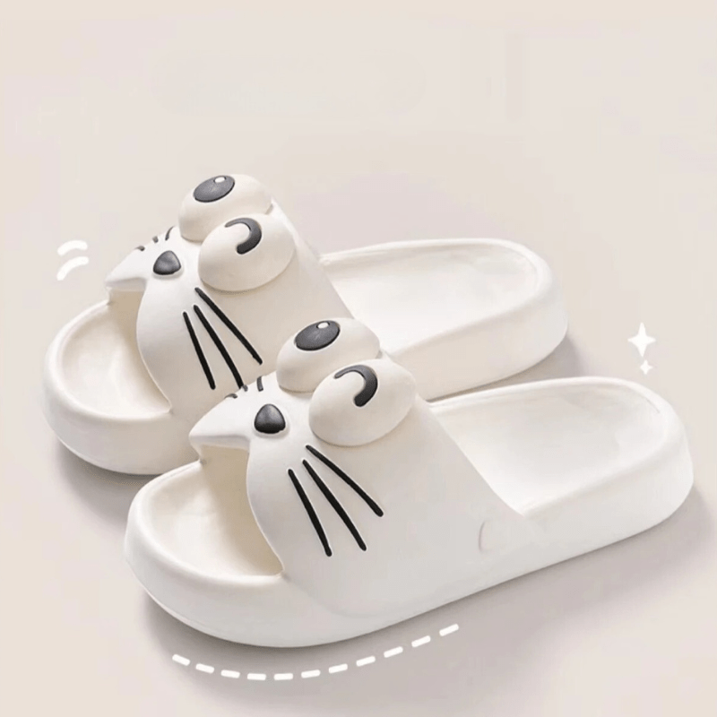 Chausson Chat rigolo Blanc / 40