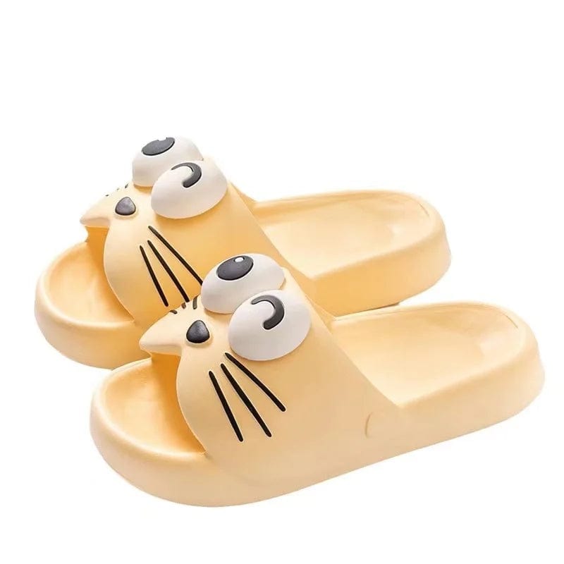 Chausson Chat rigolo Jaune / 38