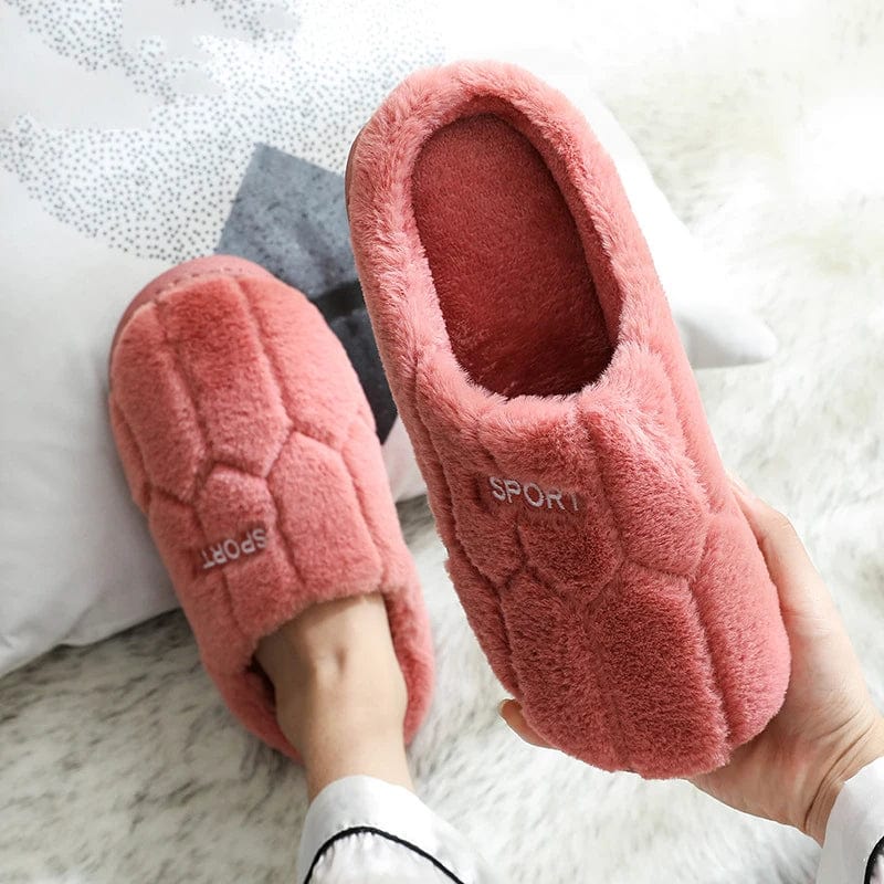 New Winter Home Slippers Women Shoes Cotton Slippers Men Warm Plush Slides Indoor Bedroom Non-Slip Floor Slippers