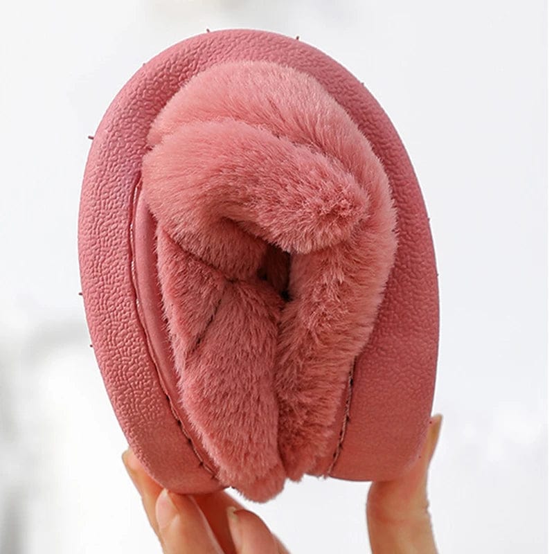 New Winter Home Slippers Women Shoes Cotton Slippers Men Warm Plush Slides Indoor Bedroom Non-Slip Floor Slippers