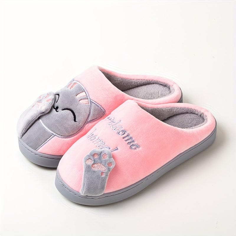 Chausson chaud femme - Cat Rose/Gris / 35-36