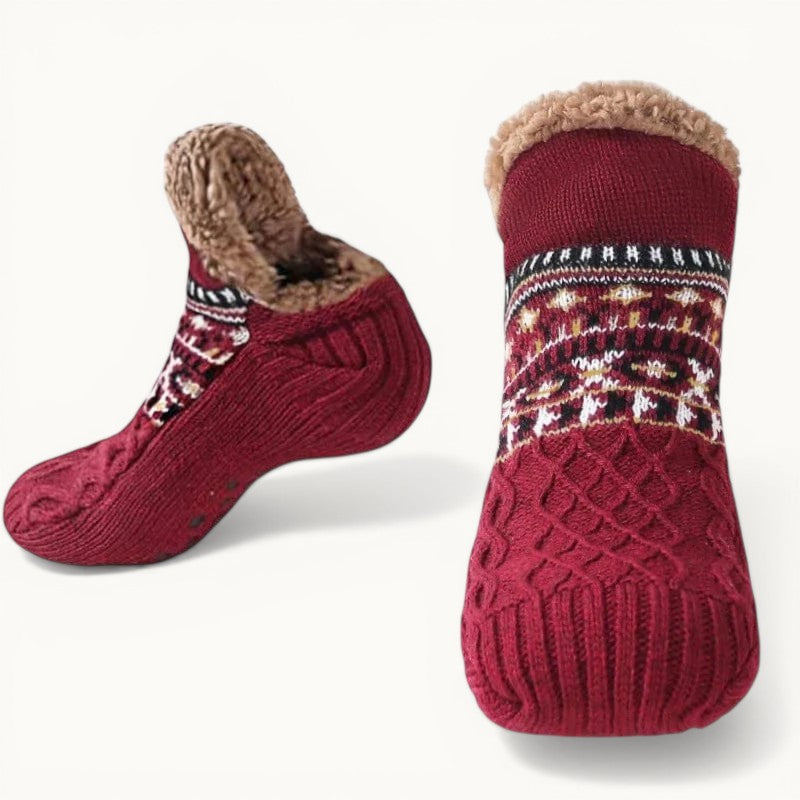 Chausson chaussette - Fluff Rouge / 35-39