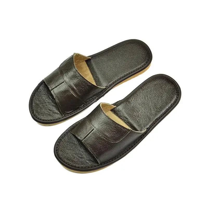 Chausson Claquette en Cuir Marron / 41-42