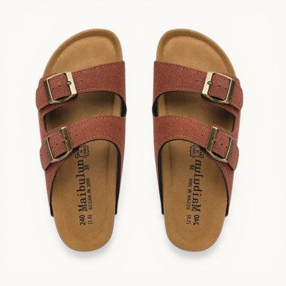 Chausson Claquette en Liège Rouge / 35
