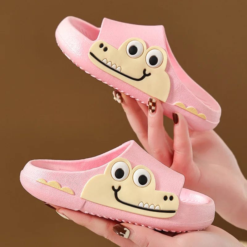 Chausson Claquette Enfant Crocodile Rose / 26-27