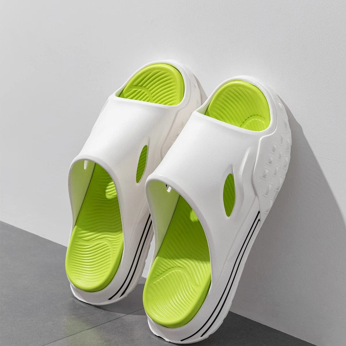 Chausson Claquette Homme Blanc/Vert / 39-40