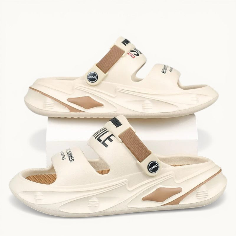 Chausson Claquette Homme "Smile" Beige/Marron / 40-41