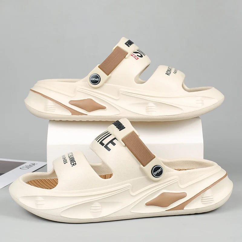 Chausson Claquette Homme "Smile" Beige/Marron / 40-41