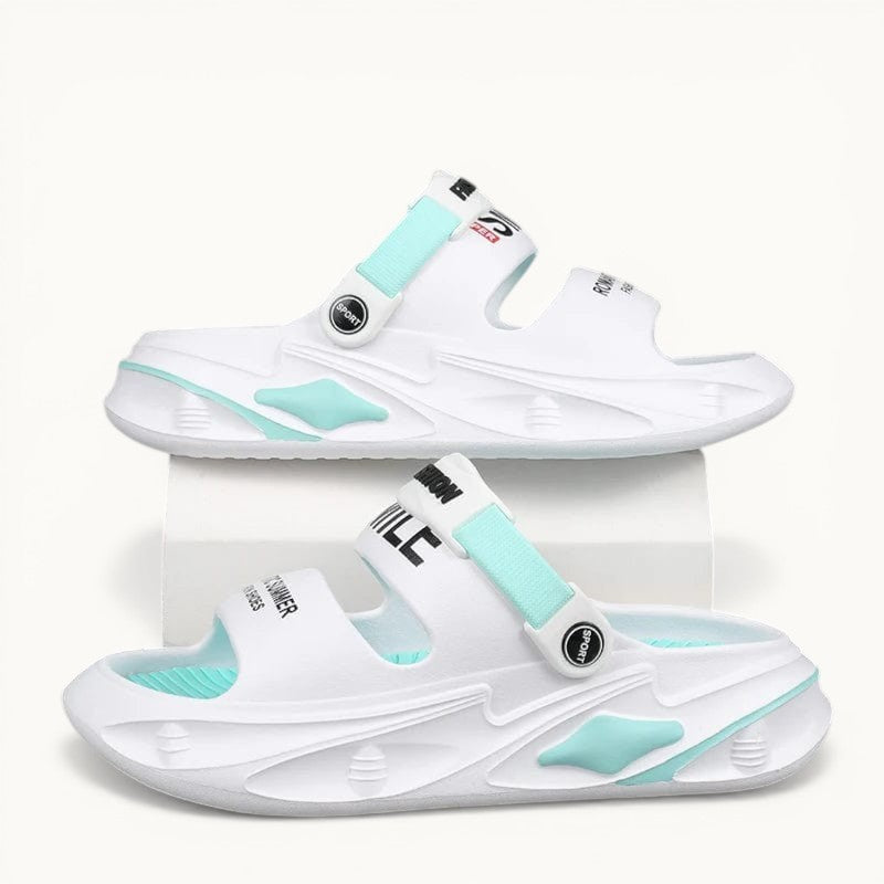 Chausson Claquette Homme "Smile" Blanc/Bleu / 44-45