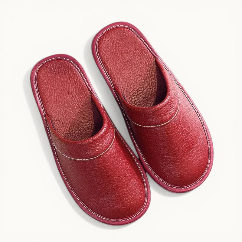 Chausson Cuir Bordeaux / 35-36