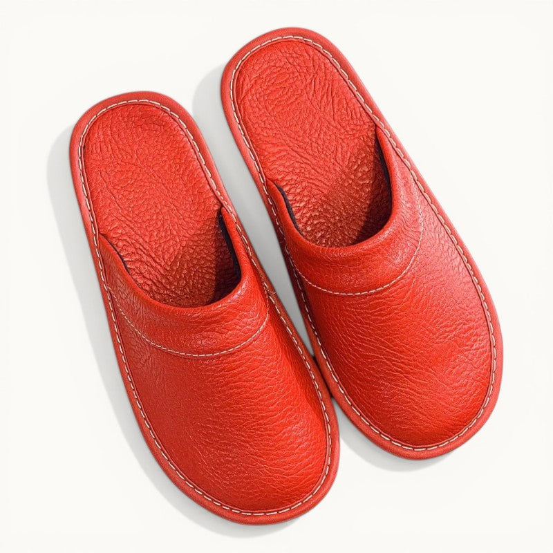 Chausson Cuir Rouge / 35-36
