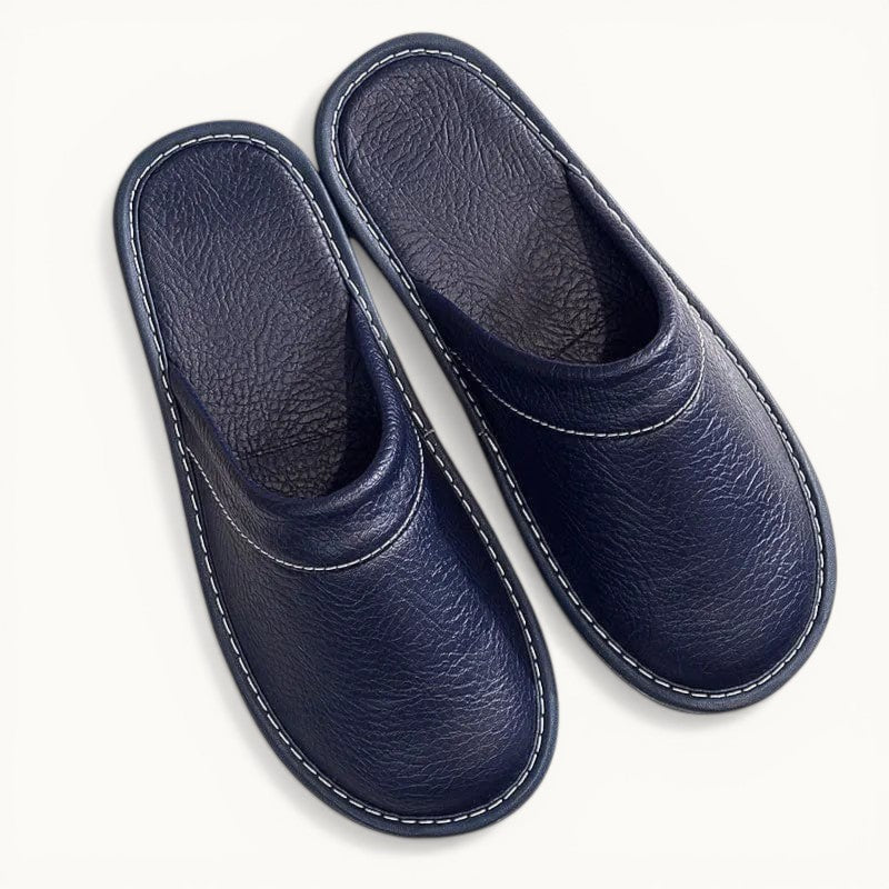 Chausson Cuir Bleu / 35-36