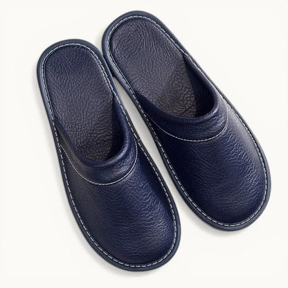 Chausson Cuir Bleu / 35-36