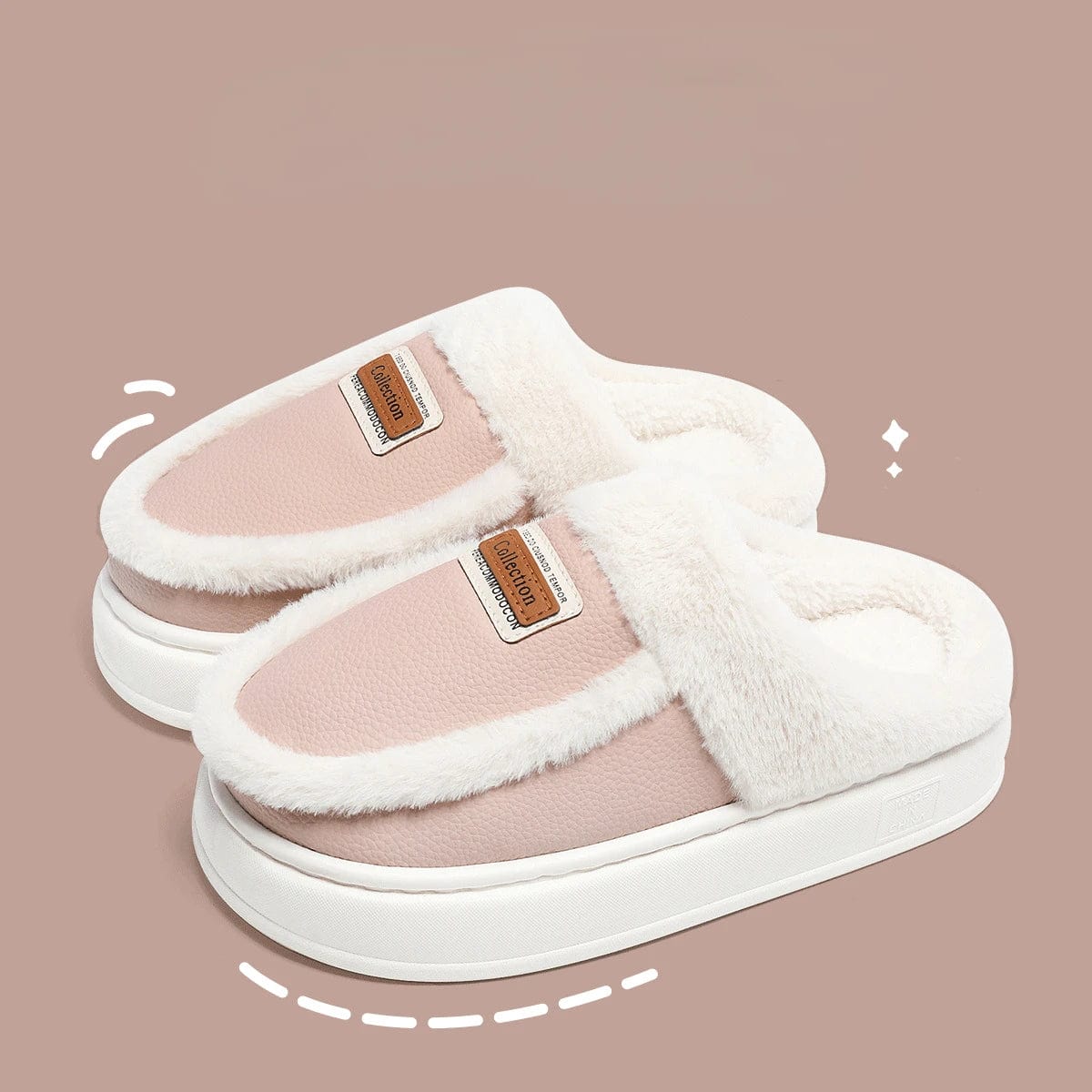 Chausson cuir Rose / 35-36