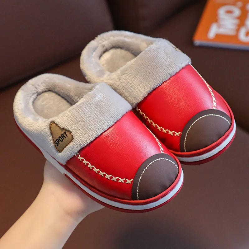 Chausson cuir enfant Rouge / 22-23