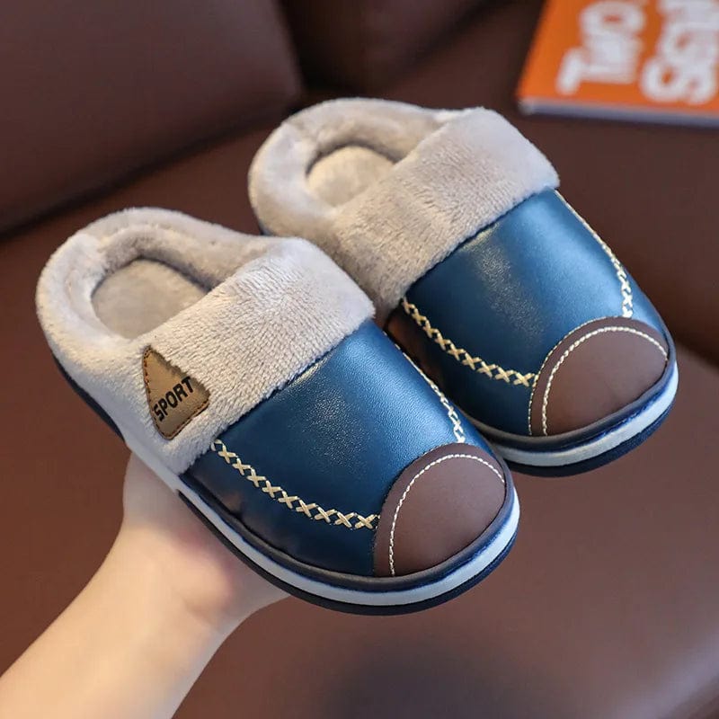 Chausson cuir enfant Bleu / 22-23