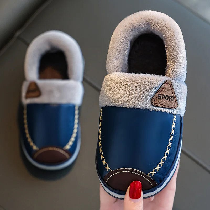 Chausson cuir enfant Bleu 1 / 22-23