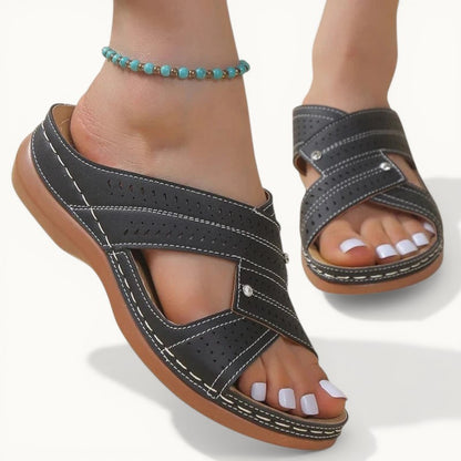 Chausson cuir femme Noir / 34-35