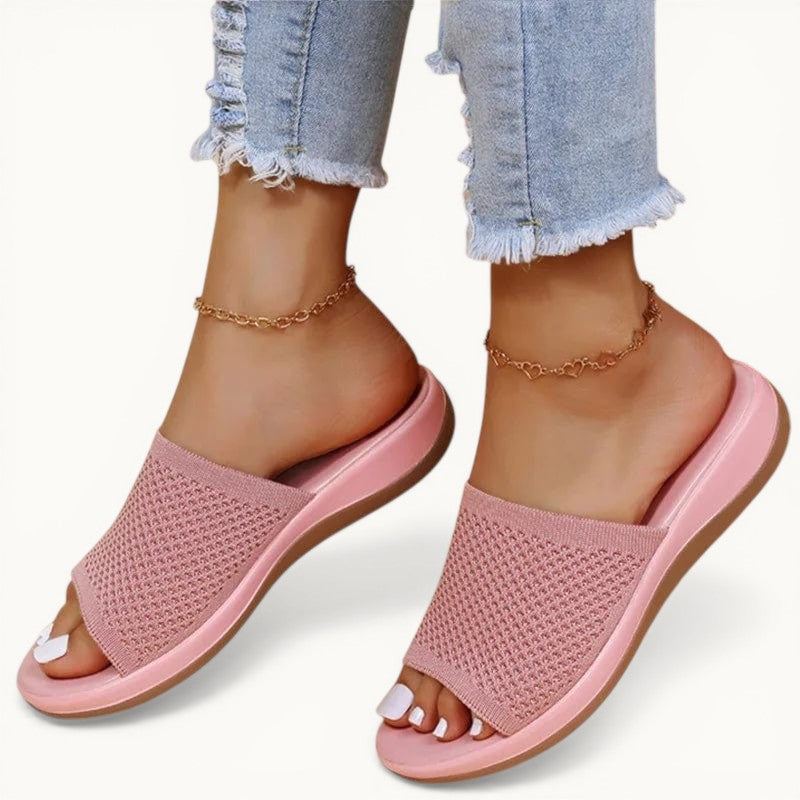 Sandals Women Elastic Force Summer Shoes Women Flat Sandals Casual Indoor Outdoor Slipper Summer Sandals For Beach Zapatos Mujer Pink / 40
