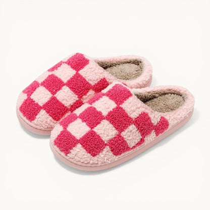 Chausson damier Rose / 36-37