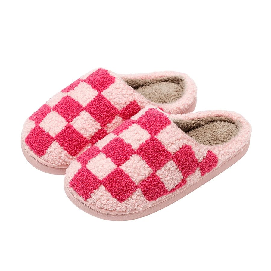 Chausson damier Rose / 36-37