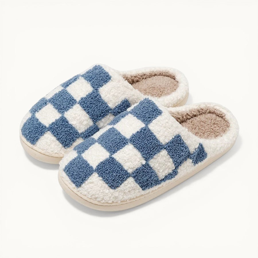 Chausson damier Bleu / 36-37