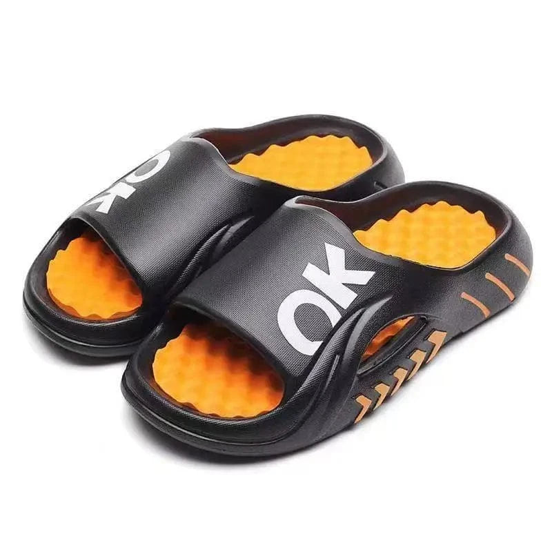 Chausson de plage | Homme Noir/Orange / 39-40