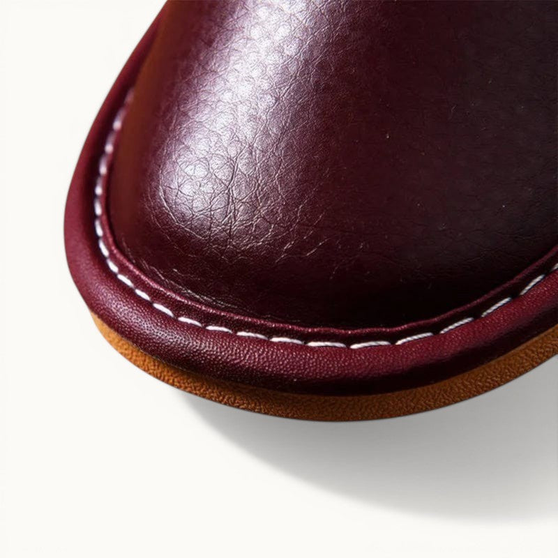 Affordable PU Leather Slipper Men's Home Shoes Winter Waterproof Slippers Unisex Indoor Shoes Room Guest Slipper Man Flip Flops