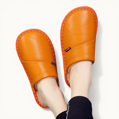 Chausson en cuir hiver Orange / 35-36