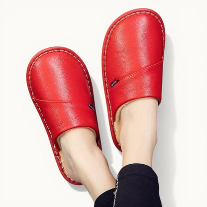 Chausson en cuir hiver Rouge / 35-36