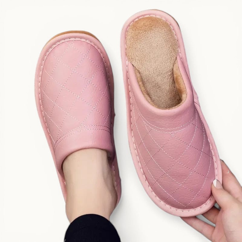 Chausson en Cuir Polaire Rose clair / 35-36