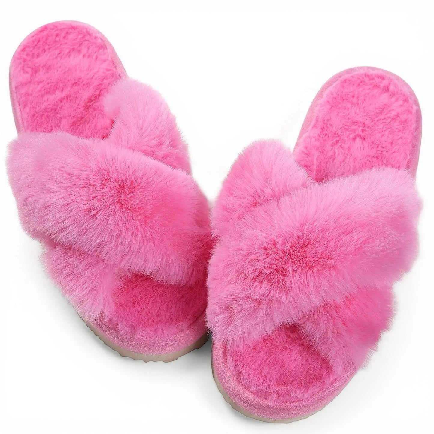 Chausson en Fourrure Rose fluo / 36-37