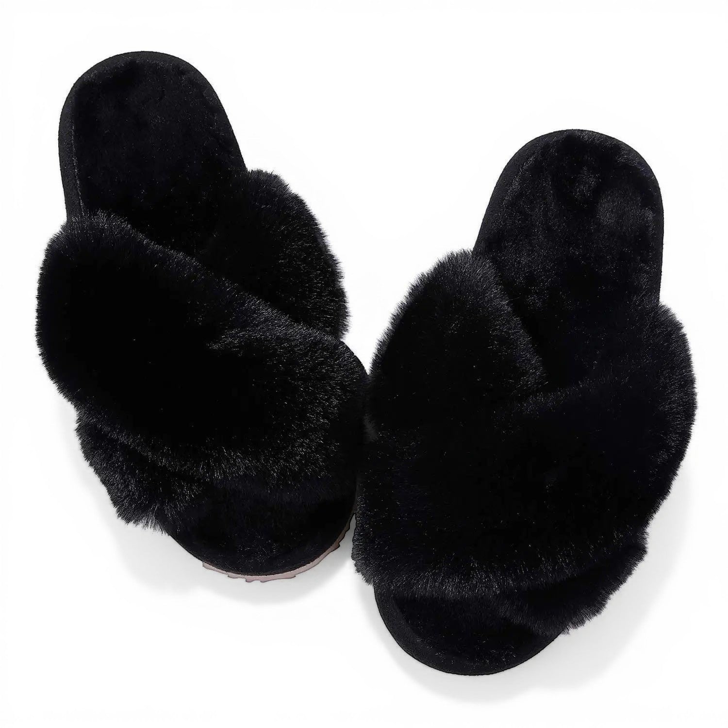 Chausson en Fourrure Noir / 36-37