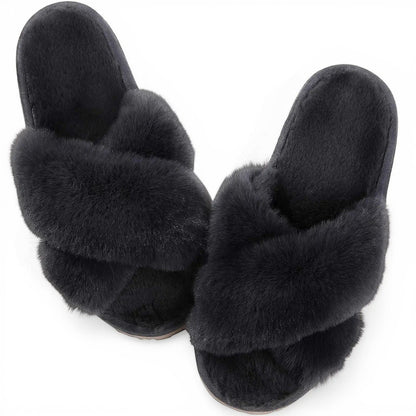 Chausson en Fourrure Gris foncé / 36-37