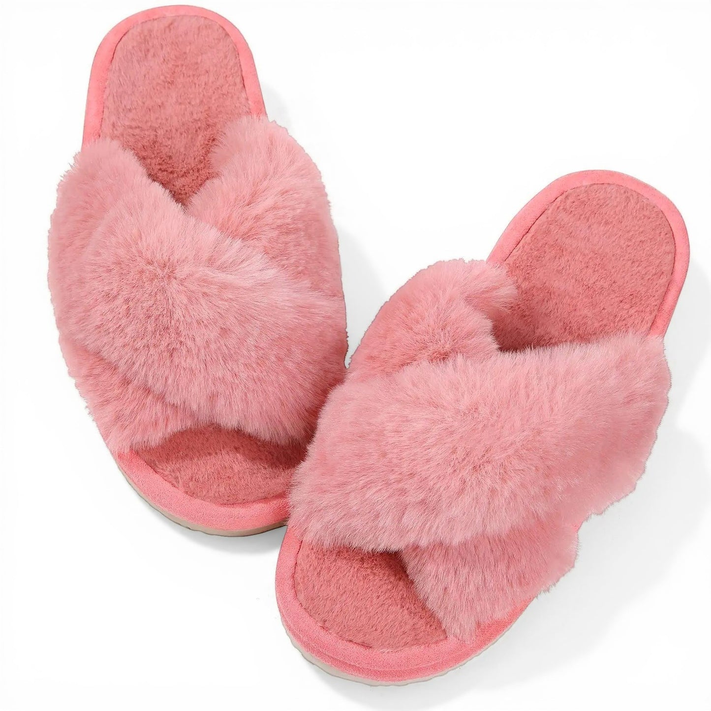 Chausson en Fourrure Rose foncé / 36-37