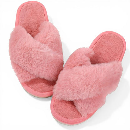 Chausson en Fourrure Rose foncé / 36-37