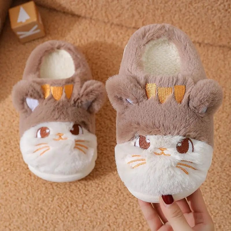 Chausson Enfant Chat Kawaii Marron / 36-37