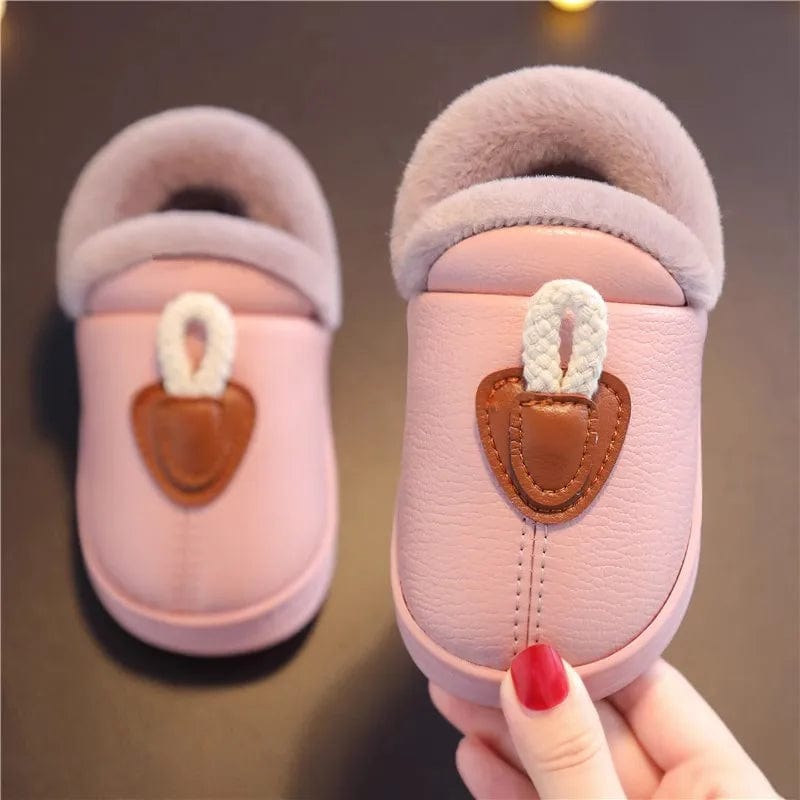 Chausson Enfant en Cuir PU Rose / 16