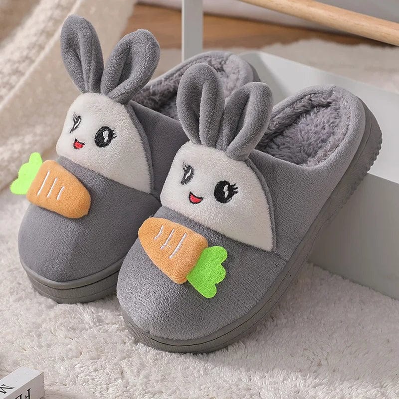 Chausson Enfant Hiver Lapin Gris / 24-25