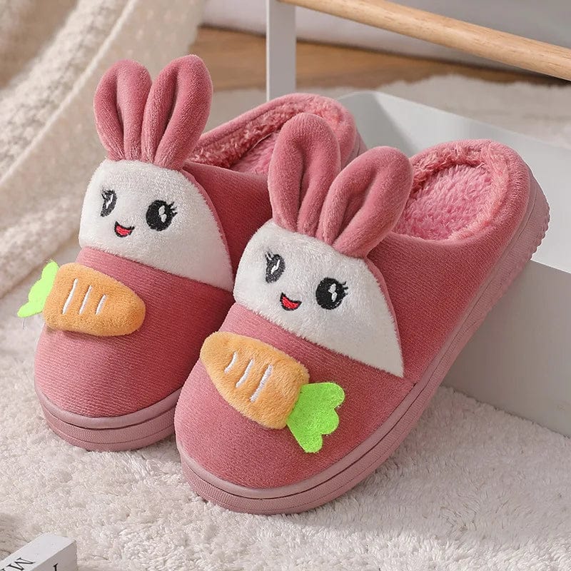 Chausson Enfant Hiver Lapin Rose foncé / 24-25