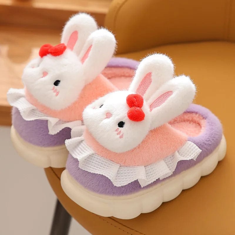 Chausson Enfant Lapin Kawaii Violet / 35-36