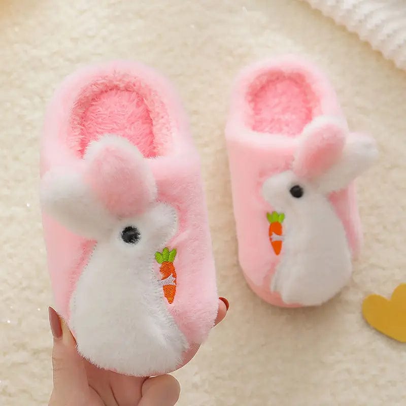 Chausson enfant lapin rigolo Rose / 20-21