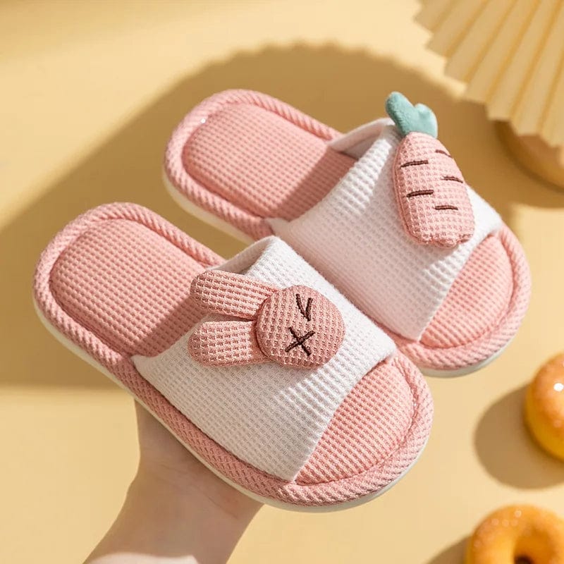 Chausson Éponge Enfant Lapin Rose/blanc / 30-31