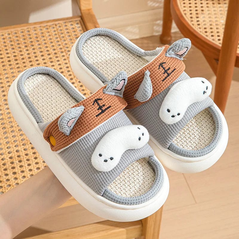 Chausson Femme Animaux Gris / 39-40