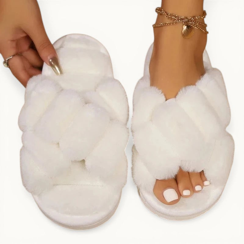 Chausson femme fourrure Blanc / 36-37